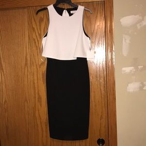 Calvin Klein size 8 black and white dress